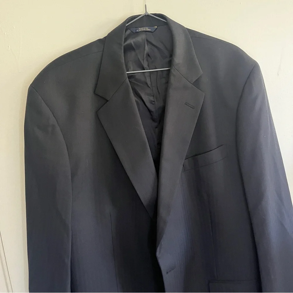 Brooks Brothers Black Striped 1818 Madison Fit Wool Two Button Blazer Jacket